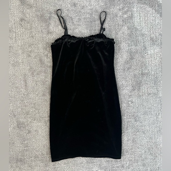 Urban Outfitters Dresses & Skirts - Urban Outfitters Black Velvet Slip Mini Dress
